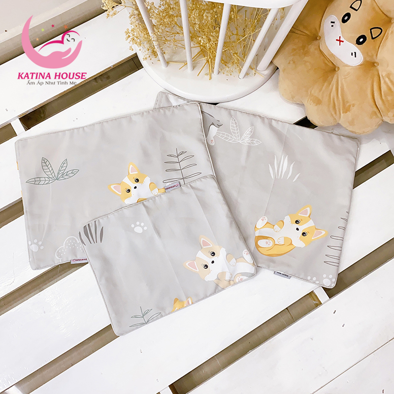 Gối nằm trẻ em tencel 30x45cm ruột gòn lông vũ mềm mượt rất mát, siêu êm, thấm hút tốt
