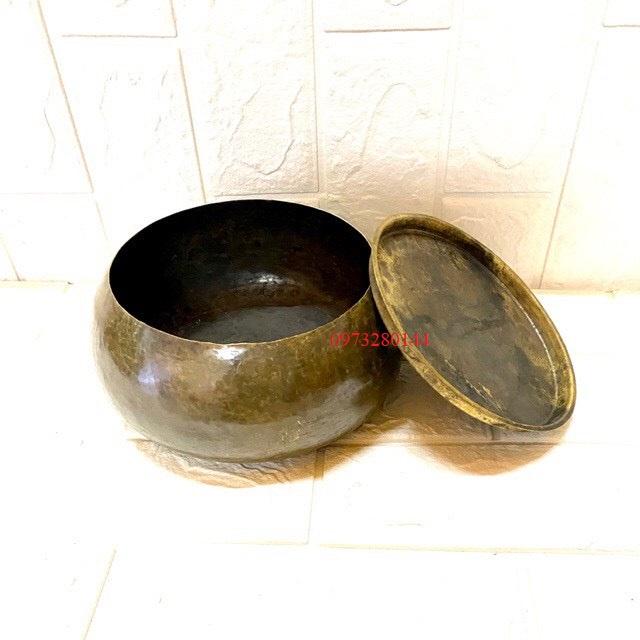 Cơi đựng trầu đồng đường kính 16cm chất liệu bằng đồng nguyên chất
