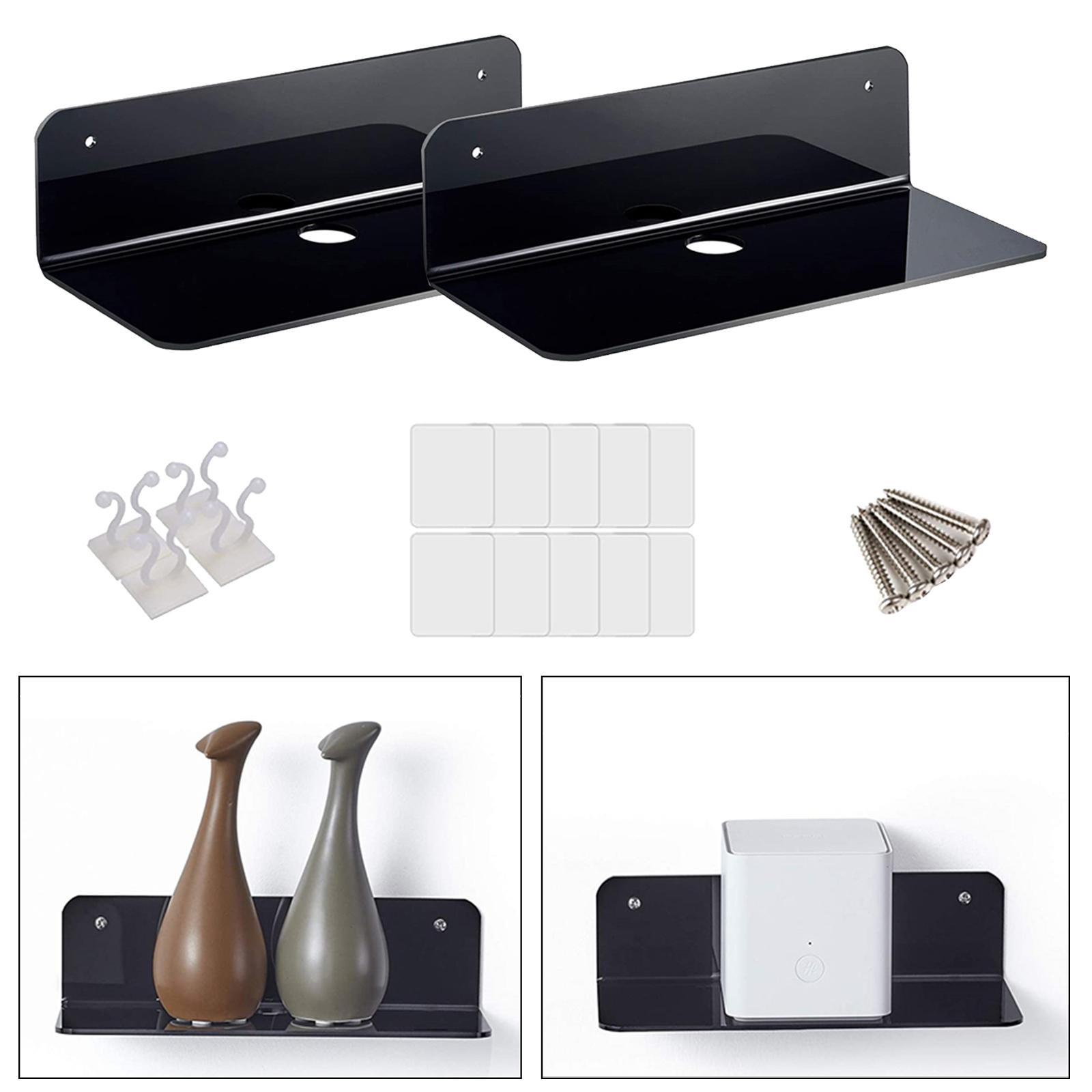 2x Acrylic Floating Wall Rack Small Display Shelf for  Speaker Clear New