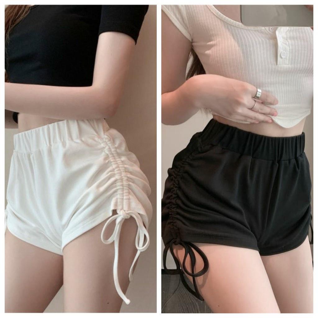 Quần đùi nữ cạp chun RÚT DÂY <55kg vải thun cotton short hot tiktok sooc cạp cao thể thao sexy 3158 Store