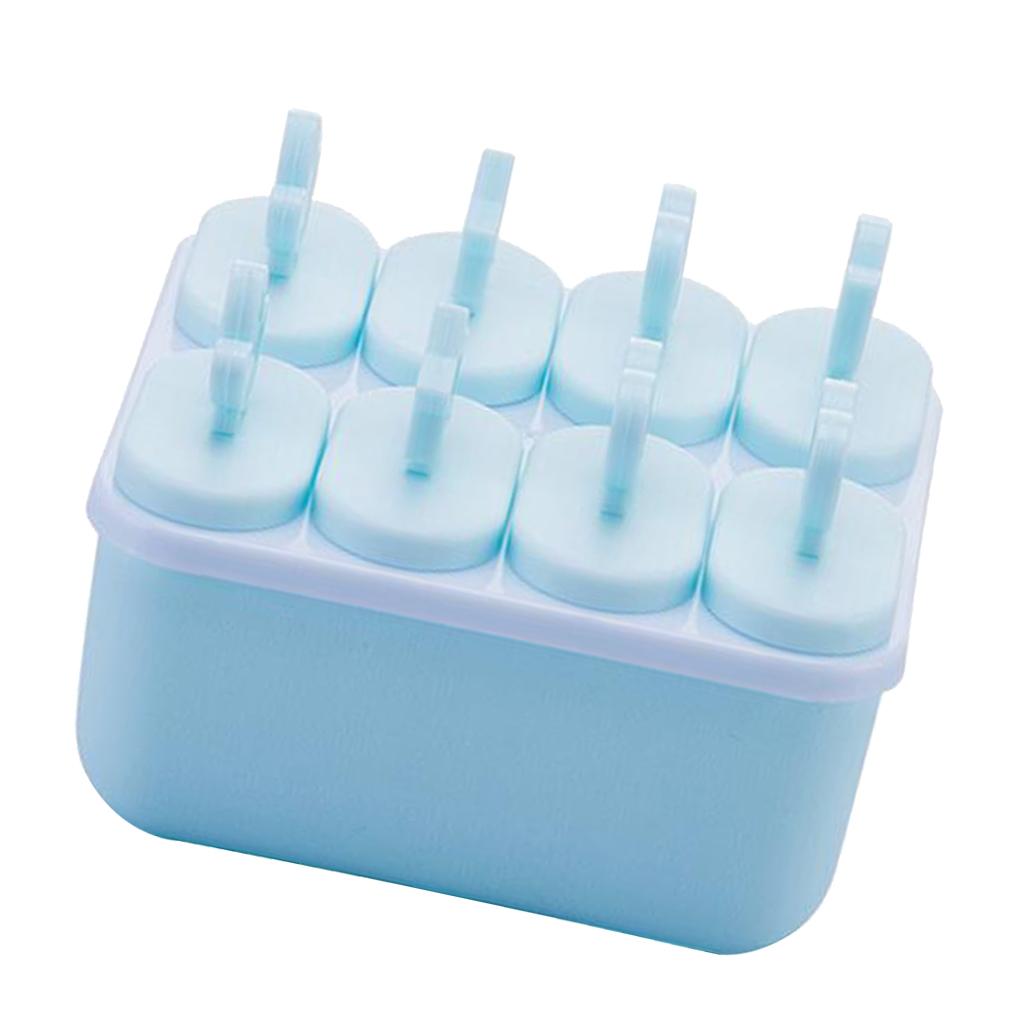 Ice Pop Maker Mold Popsicle Ice Cream Mould Frozen 6/8 Cells Square Blue