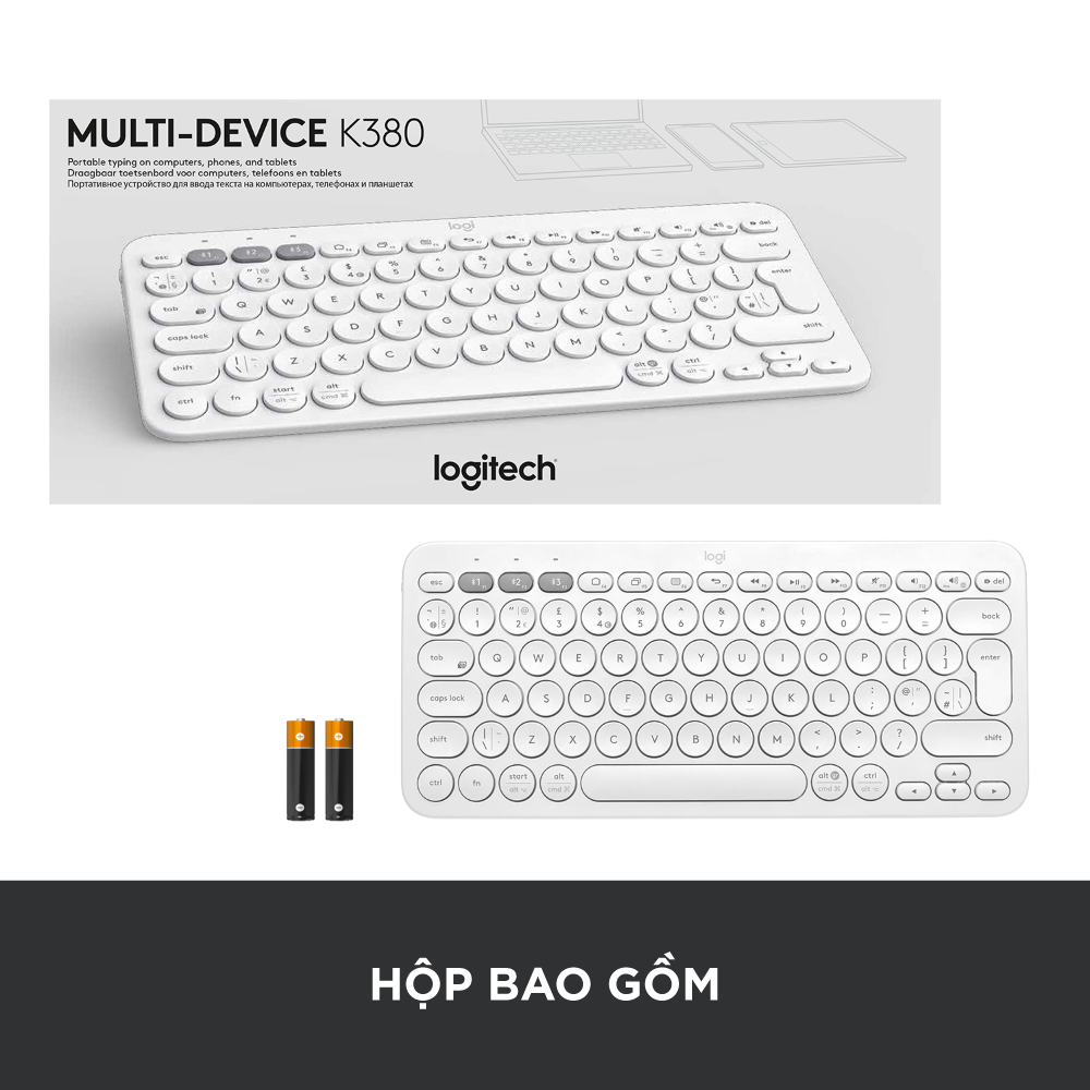 Bàn Phím Bluetooth Logitech K380 - Hàng Chính Hãng