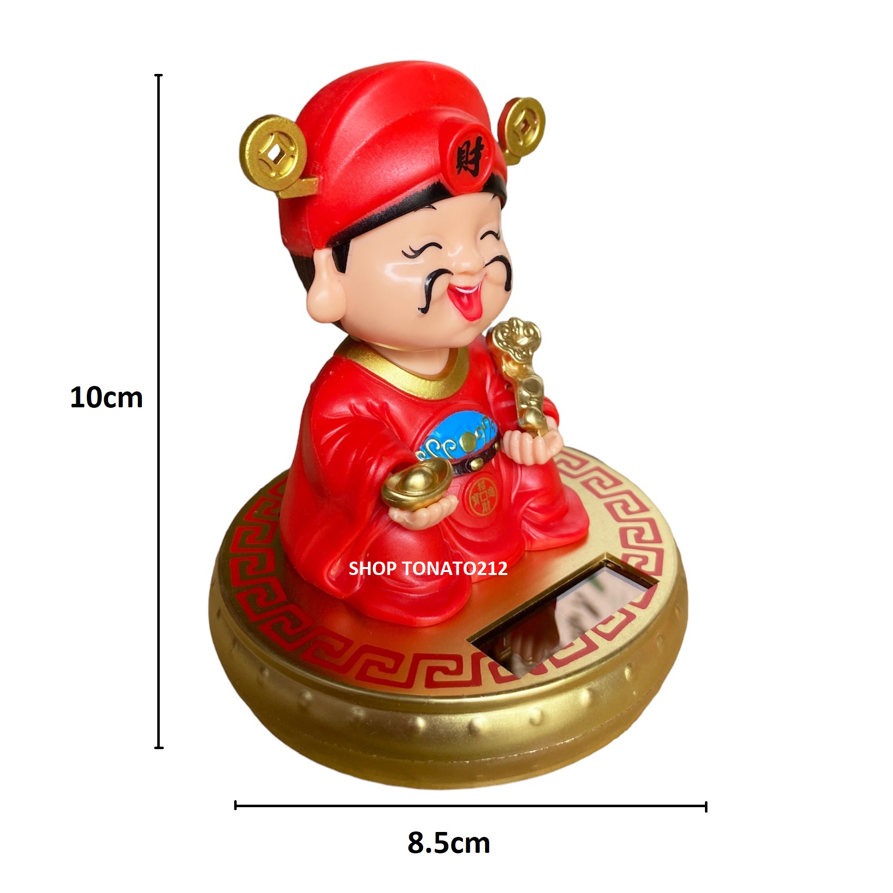 TƯỢNG THẦN TÀI GẬT ĐẦU NĂNG LƯỢNG MẶT TRỜI CAO 10CM