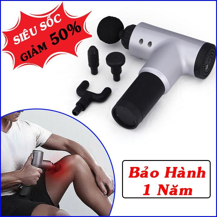 Súng Massage Gun 4 Đầu 6 Chế Độ Rung