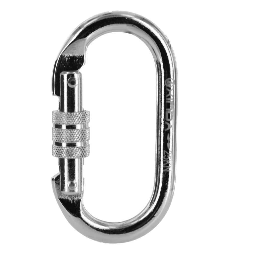 Mountaineering Rock Climbing Carabiner Steel Screwgate Locking Hook 25KN