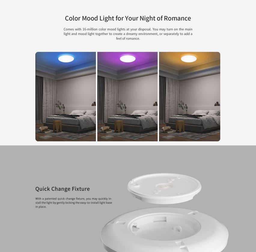 YEELIGHT COMET C235/C300/C400 - Đèn Led Ốp Trần Thông Minh Siêu Mỏng 25mm - Hỗ trợ HOMEKIT - Hắt trần RGB