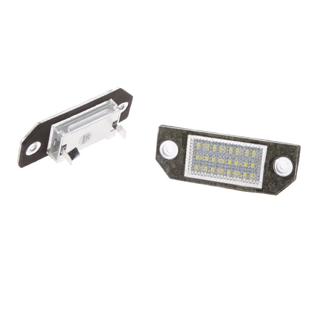 1 Pair White LED 3528 SMD Car License Plate Light Lamp Bulb for Ford Focus