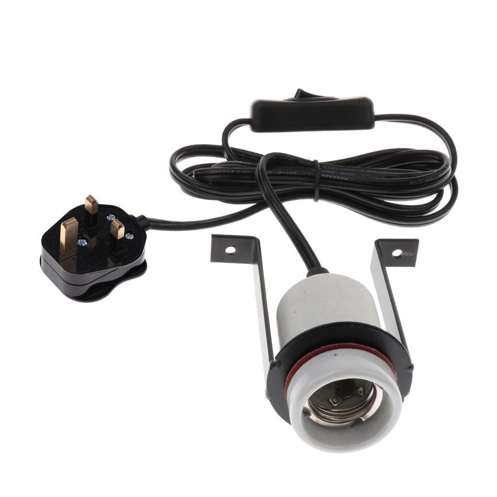 Reptile Tortoise Ceramic Heat Bulb Holder Easy for Pet Habitat Use UK Plug