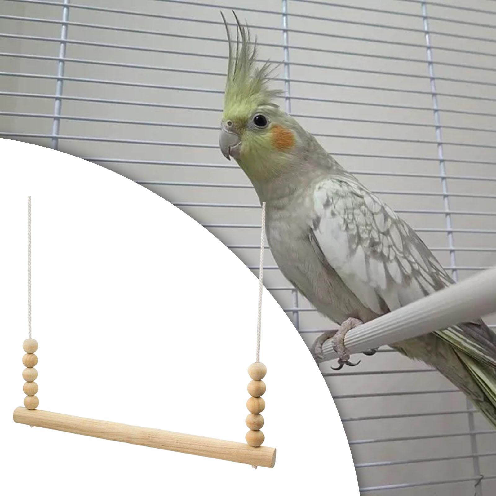 Wooden Chicken Swing Stand Holder Cage Hanging Parrot Ladder Perch Play Toy