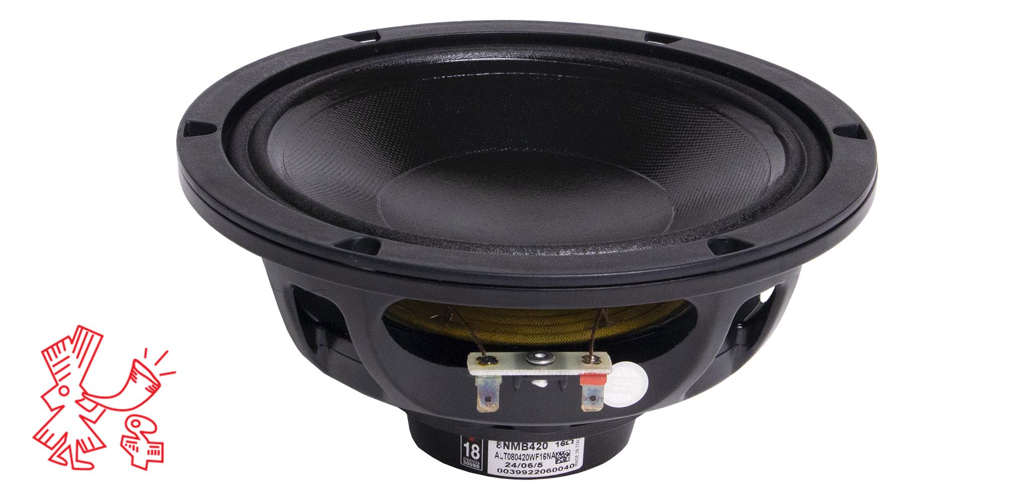 8NMB420 Củ loa Bass 8inch - 2 tấc Neodymium 280W 16Ω 18 Sound-HÀNG CHÍNH HÃNG
