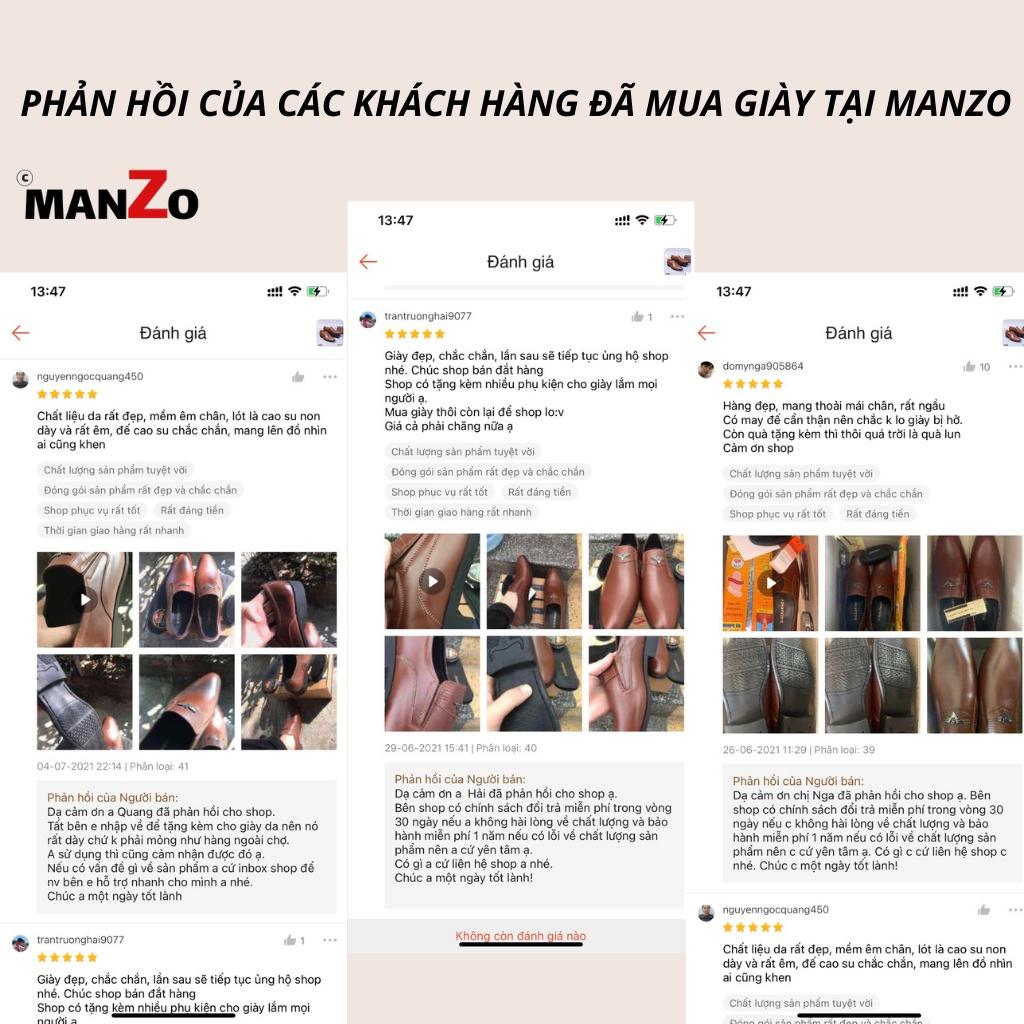 Giày tây nam da bò dành cho dân công sở, bảo hành 18 tháng - Manzo GT 110