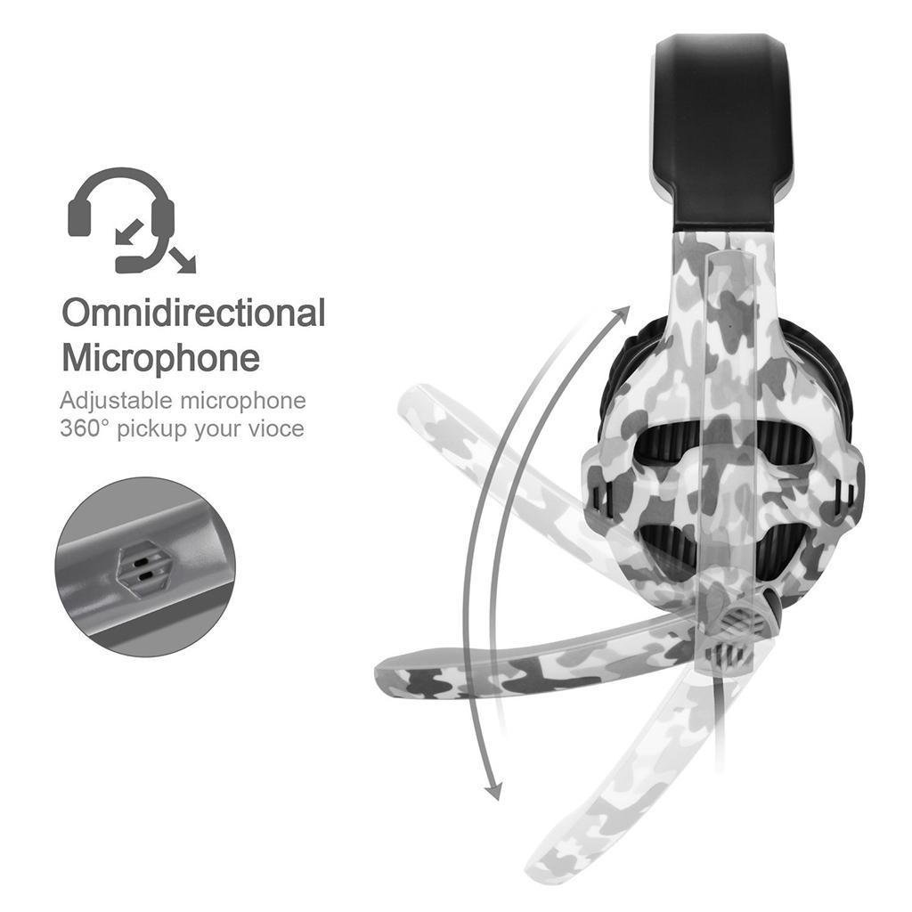 Universal LED Stereo Gaming Headsets 3.5mm Headphones w/ MIC 3.5m Cable