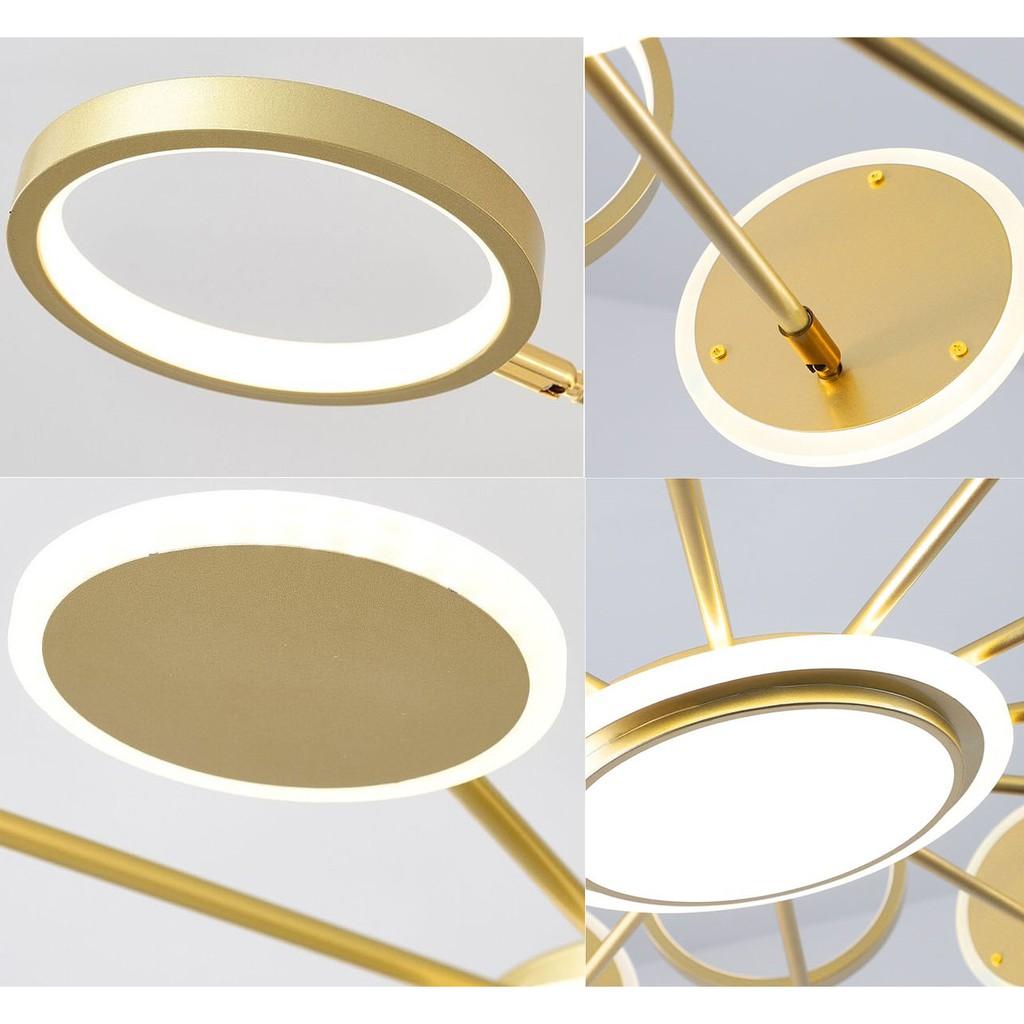 Đèn thả DELLER với 3 chế độ ánh sáng hiện đại trang trí nội thất sang trọng loại 12 bóng - kèm điều khiển từ xa - .