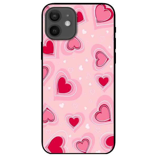 Ốp lưng dành cho Iphone 12 Mini - Iphone 12 - Iphone 12 Pro -  Iphone 12 Pro Max - Tim Hồng Valentine