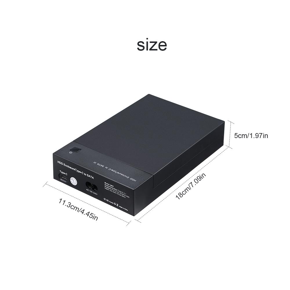 Vỏ ổ cứng HDD USB3.1 Type-C SSD 2,5 / 3,5 inch Thay thế cho TV / Máy tính / PS4