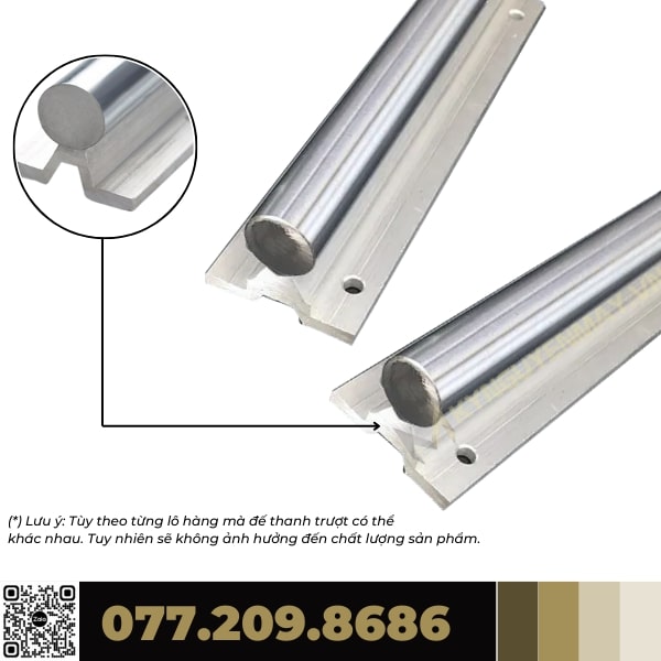 Thanh Trượt Tròn Có Đế Trục 35, 40, 50, Thanh Ray Trượt Có Đế SBR35, SBR40, SBR50, Ray Trượt Dài 1000mm