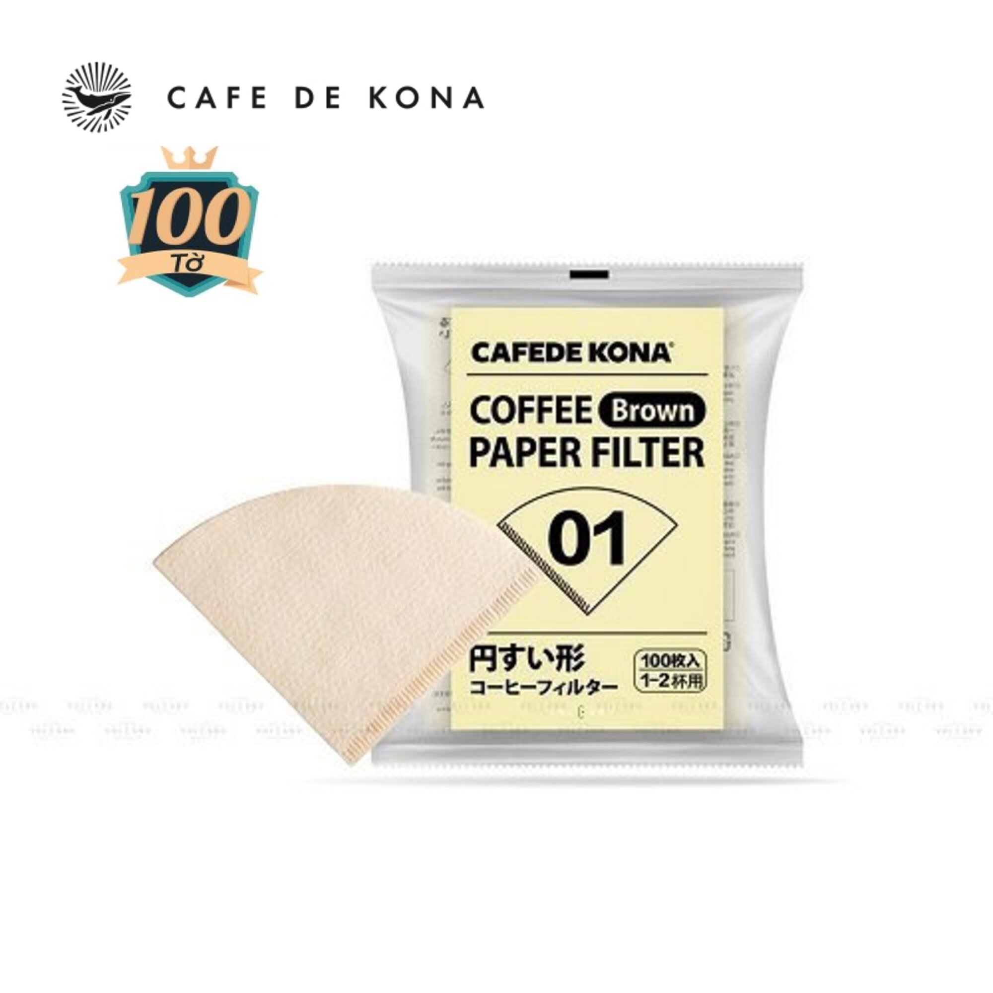 Giấy lọc V60 không tẩy trắng Made in Japan CAFE DE KONA