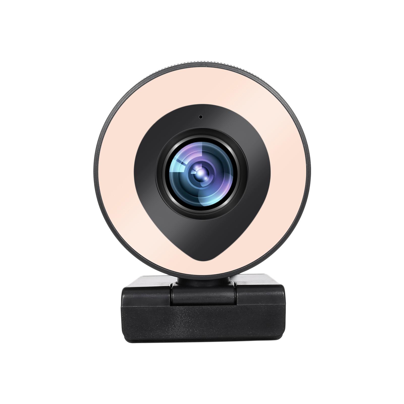 Webcam Streaming 1080P Full HD with Dual Microphone and Ring Light, USB Web Camera Stream with Tripod for Laptop