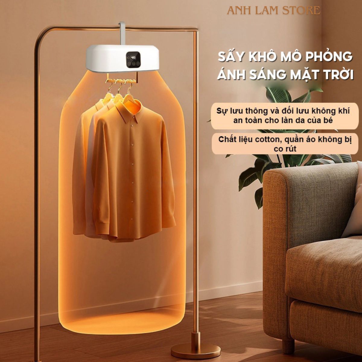 Máy Sấy Quần Áo Tròn FOLDING GYJ-002 Đa Năng Gấp Gọn, Ánh Sáng Xanh Khử Trùng Khử Khuẩn, 2 Chế Độ, Tiết Kiệm Không Gian Hàng Chính Hãng