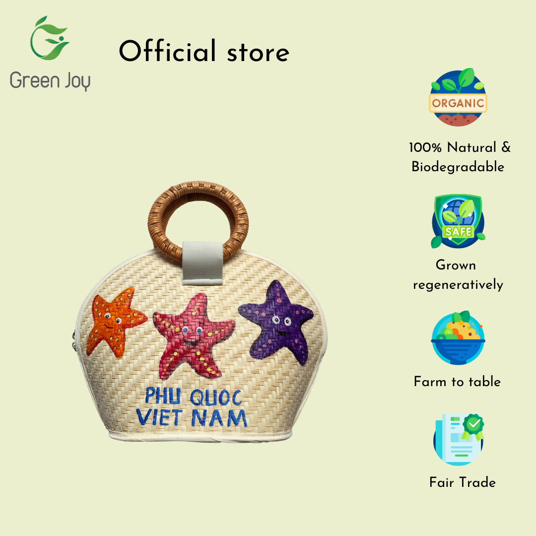 Túi cỏ bàng ovan vẽ Green Joy