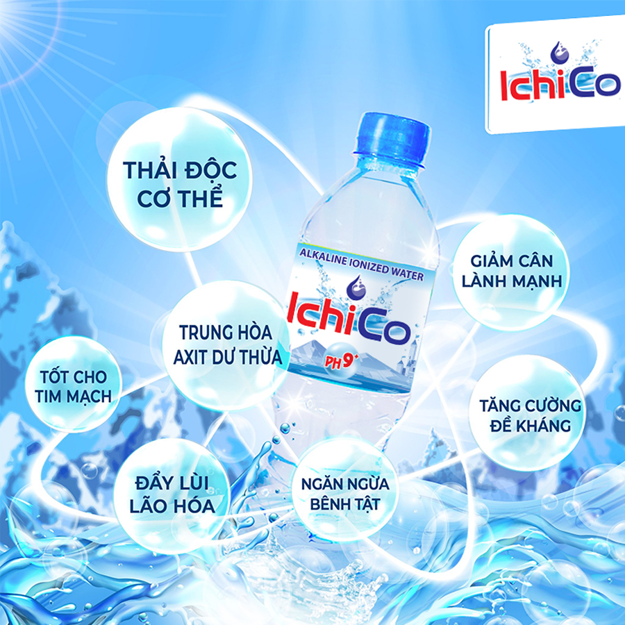 Nước kiềm Ichico Ph 9.5+ (6 chai 500ml)