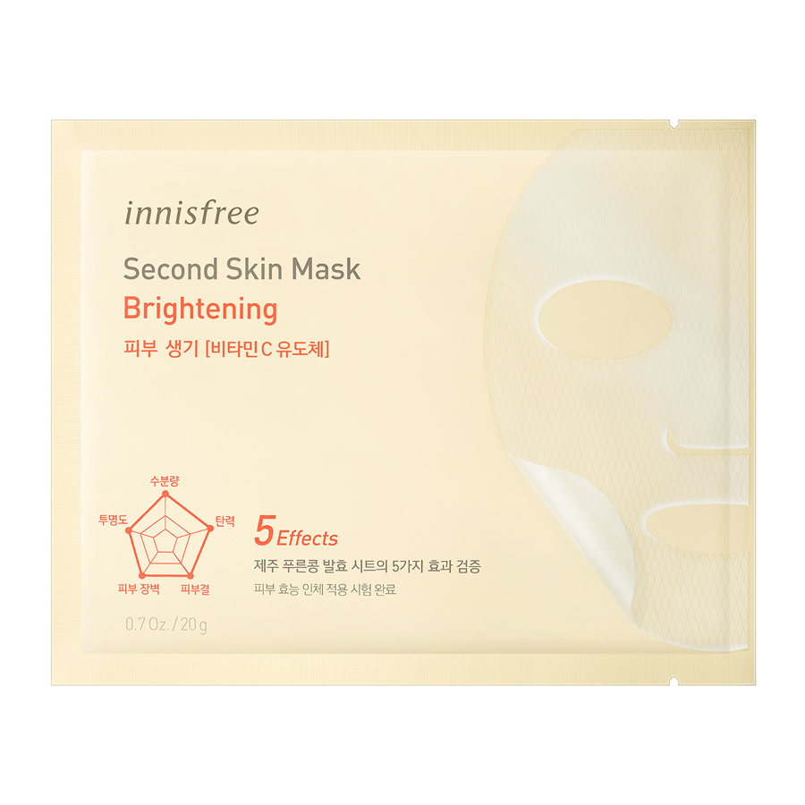 Mặt Nạ Dưỡng Sáng Da Innisfree Second Skin Mask – Brightening 20G -131170315