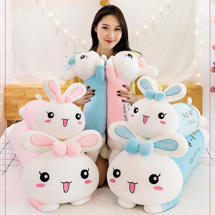 Gấu Bông Thỏ Coplay Mặc Áo Siêu xinh - Thú Bông Thỏ Nằm Size 1m3