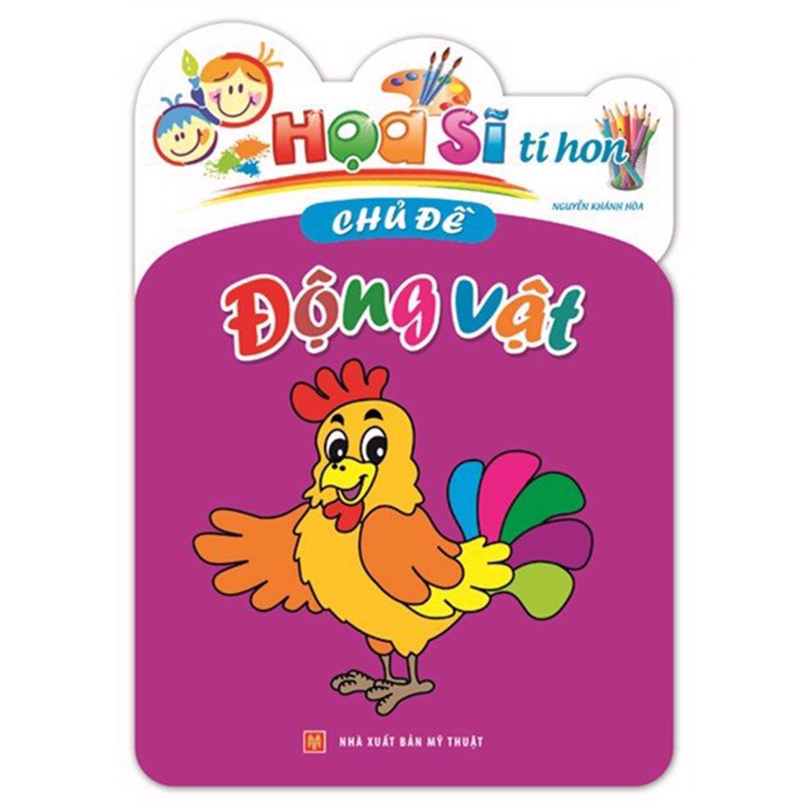 Sách- Combo 6 Cuốn Tập Tô Túi Họa Sĩ Tí Hon + Bút Sáp Dầu Hộp Giấy 18 Màu