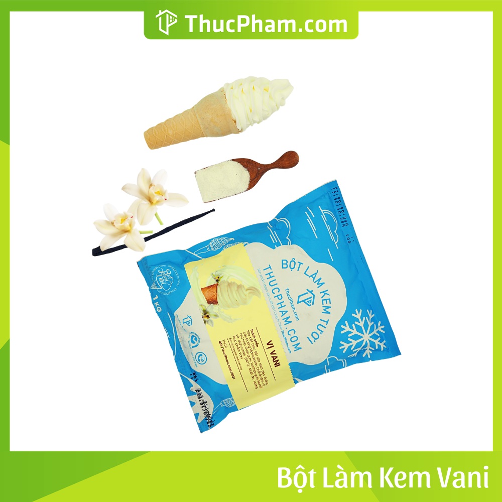 [ĂN BAO GHIỀN❤️] Combo 5 Gói Bột Làm Kem Tươi ThucPham.Com Vị Vani - Túi 1kg - Được Chứng Nhận HTQL An Toàn Thực Phẩm ISO 22000:2018