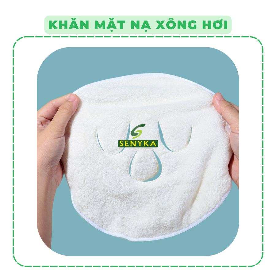 Khăn mặt nạ xông hơi, khăn mặt nạ chườm nóng giữ nhiệt thấm hút tốt, thoáng lỗ chân lông, kèm quai đeo mềm mịn CN057