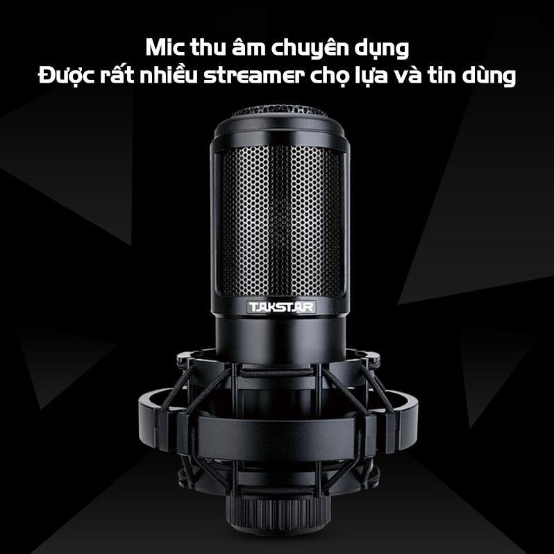 Micro Takstar PC K320 + Bộ nguồn phantom 48v - thu âm, hát karaoke, livetream fb, bigo đỉnh cao