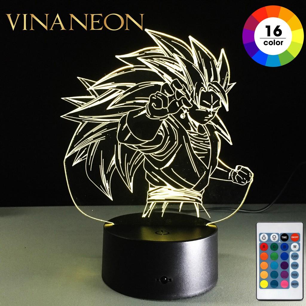 Đèn Neon Trang Trí ️Đèn Trang Trí Bàn Làm Việc Nhân Vật Songoku Đèn Led Trang Trí 3D Anime Dragon Ball