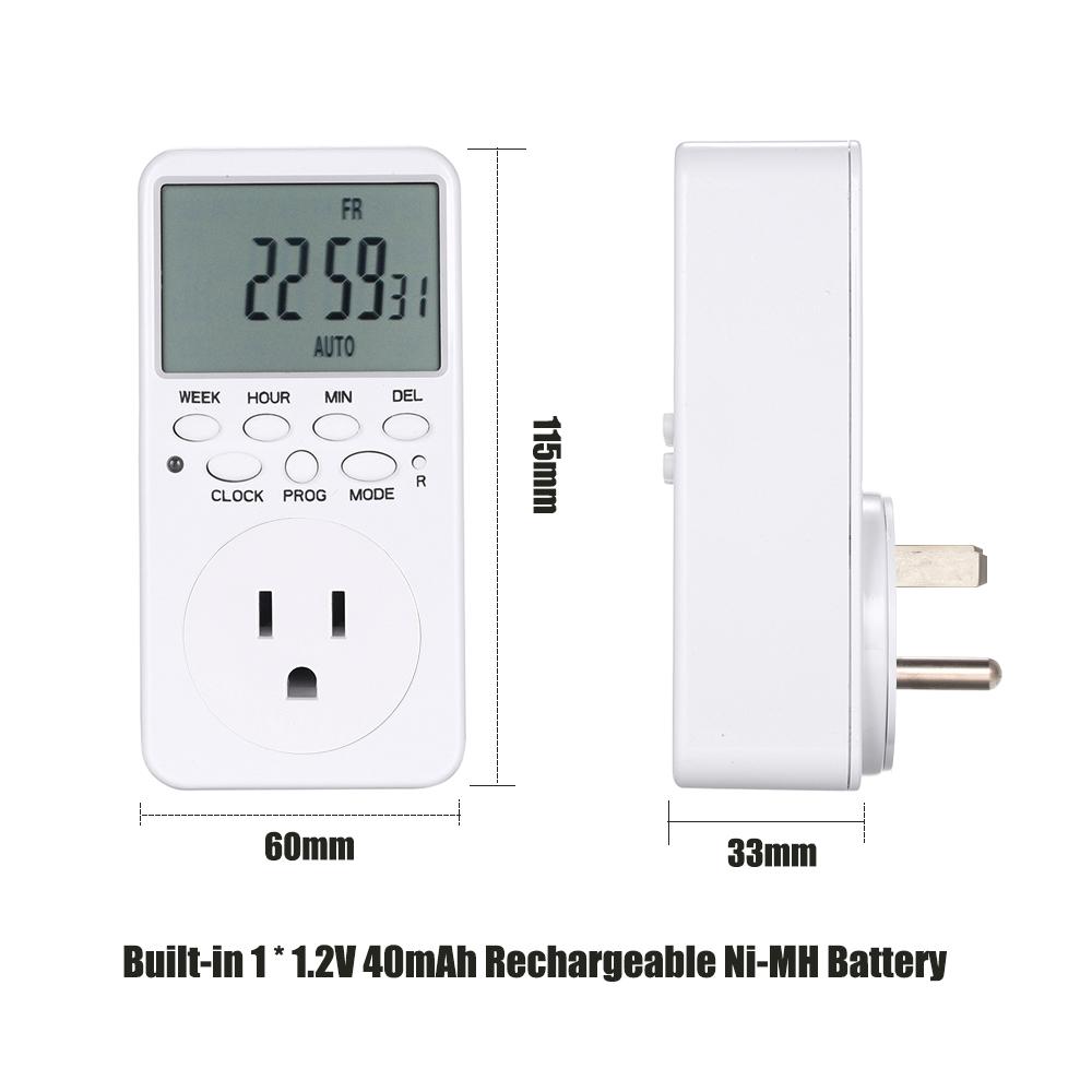 Digital Timer Switch Socket LCD Display Plug-in Programmable Time Switch Energy Saving Intelligent Electronic Timing Socket