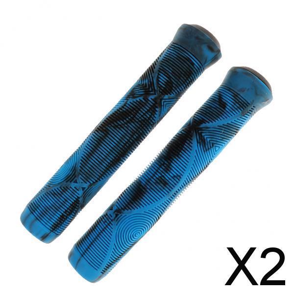 2xBike Grips MTB BMX Non- Cycling Handlebar Lock on Grip 1Pair Blue-black