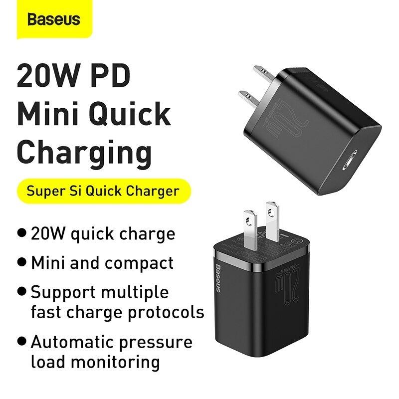 Baseus Bộ sạc nhanh, nhỏ gọn Baseus Super Si Quick Charger 20W 12/13 Series (Hàng chính hãng)