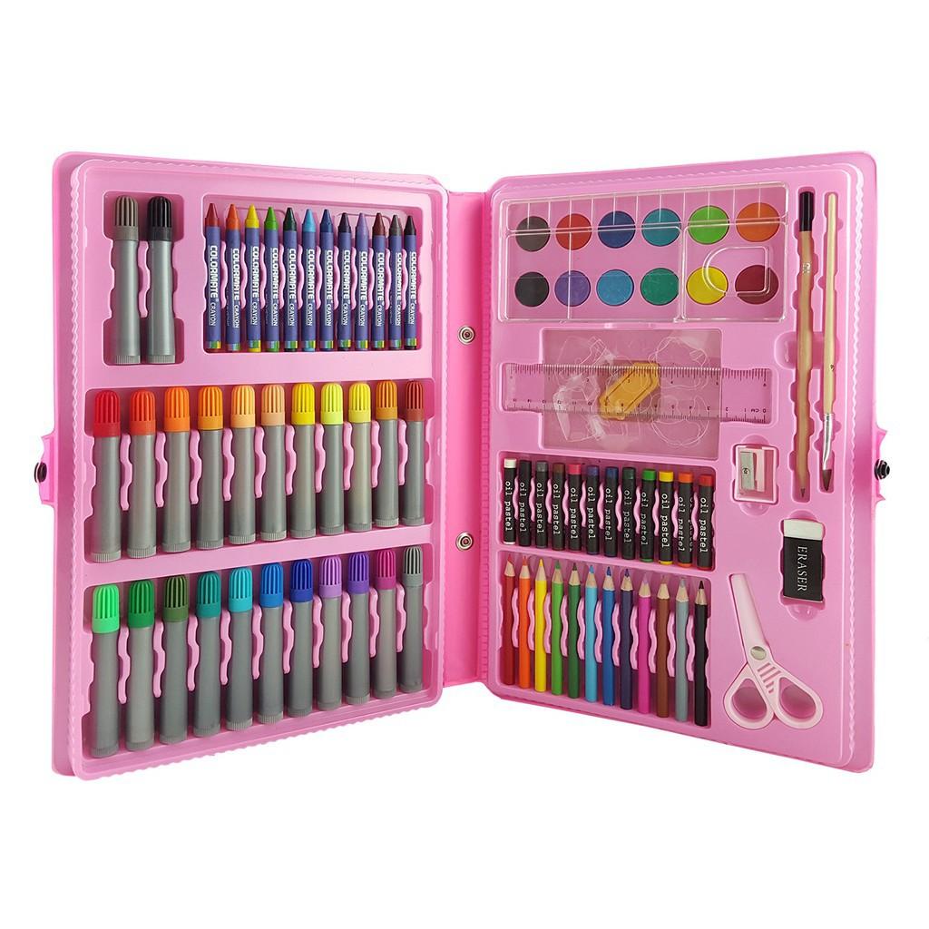 Bộ dụng cụ bút 86 màu cho bé thỏa sức sáng tạo, có hộp đựng tiện lợi chi tiết đáng yêu cho bé