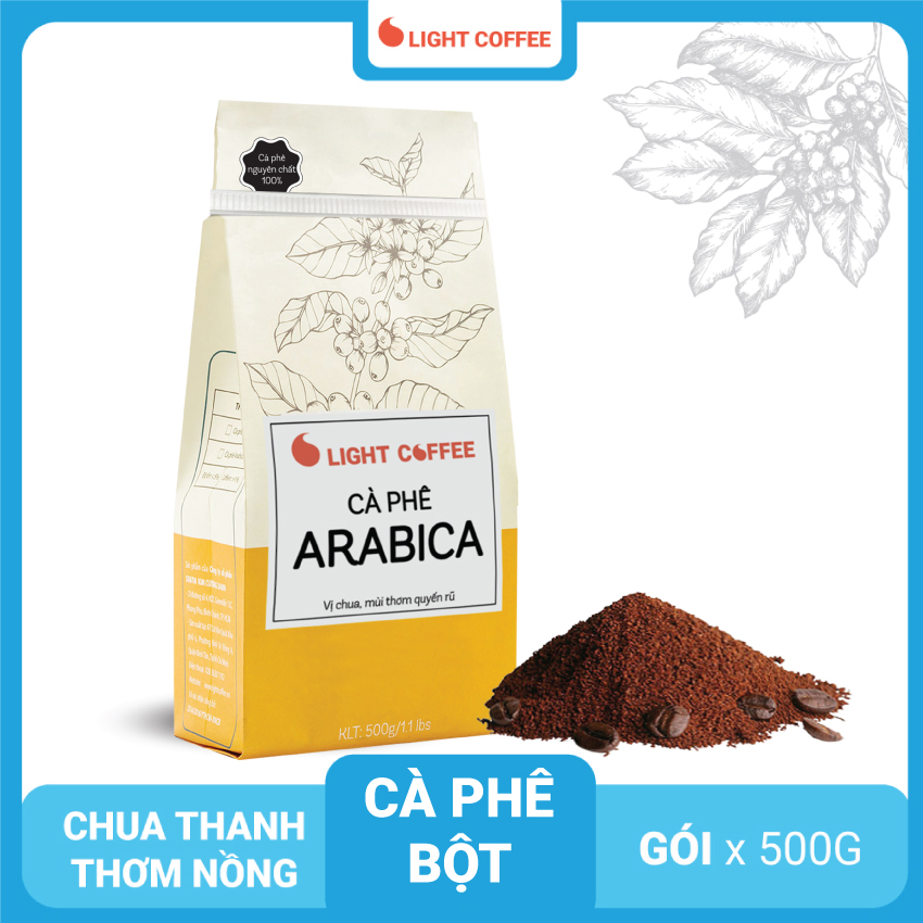 Cà phê rang xay Arabica Light coffee chua thanh, đắng nhẹ - 500g