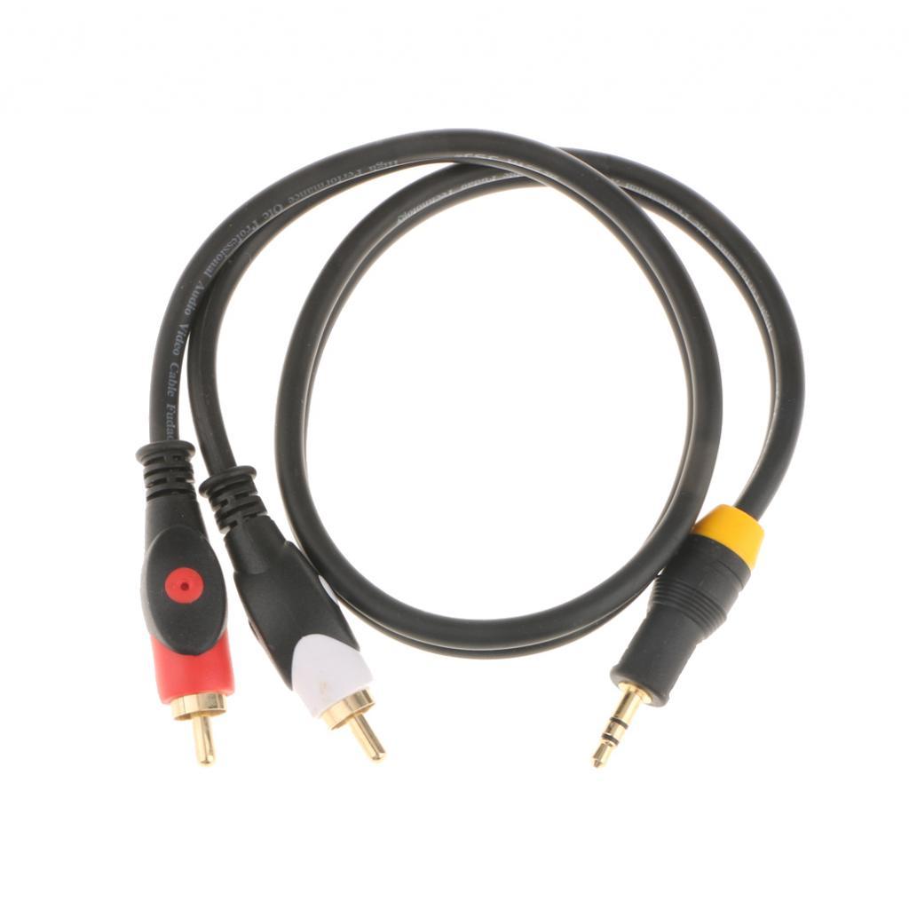 3.5mm 1/8" Jack TO 2 RCA Male Stereo Phono Audio Speaker Adapter CABLE 0.5m