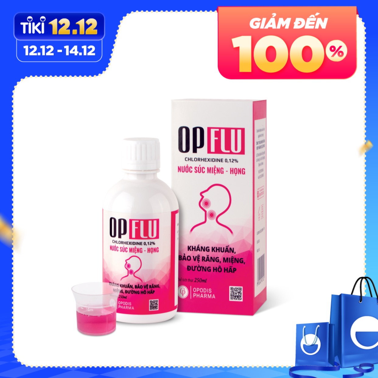 Nước súc miệng diệt khuẩn răng miệng Opflu 250ml