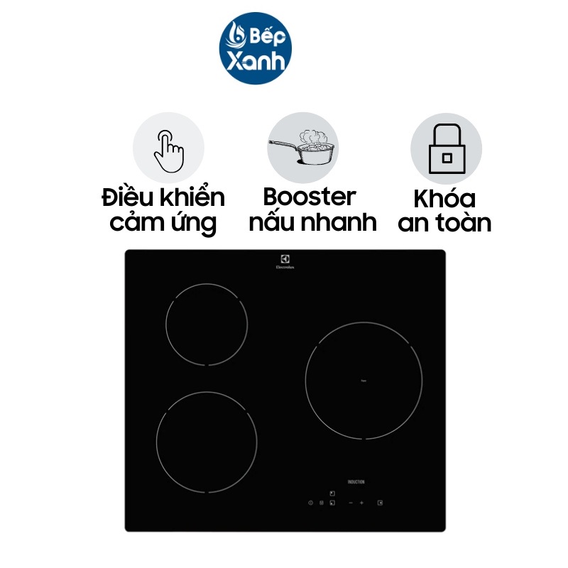 Bếp Từ 3 Vùng Nấu Electrolux E6203IOK - 5800W - Hàng Chính Hãng