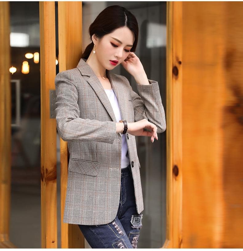 áo blazer nữ áo vest nữ kẻ chất vải cao cấp