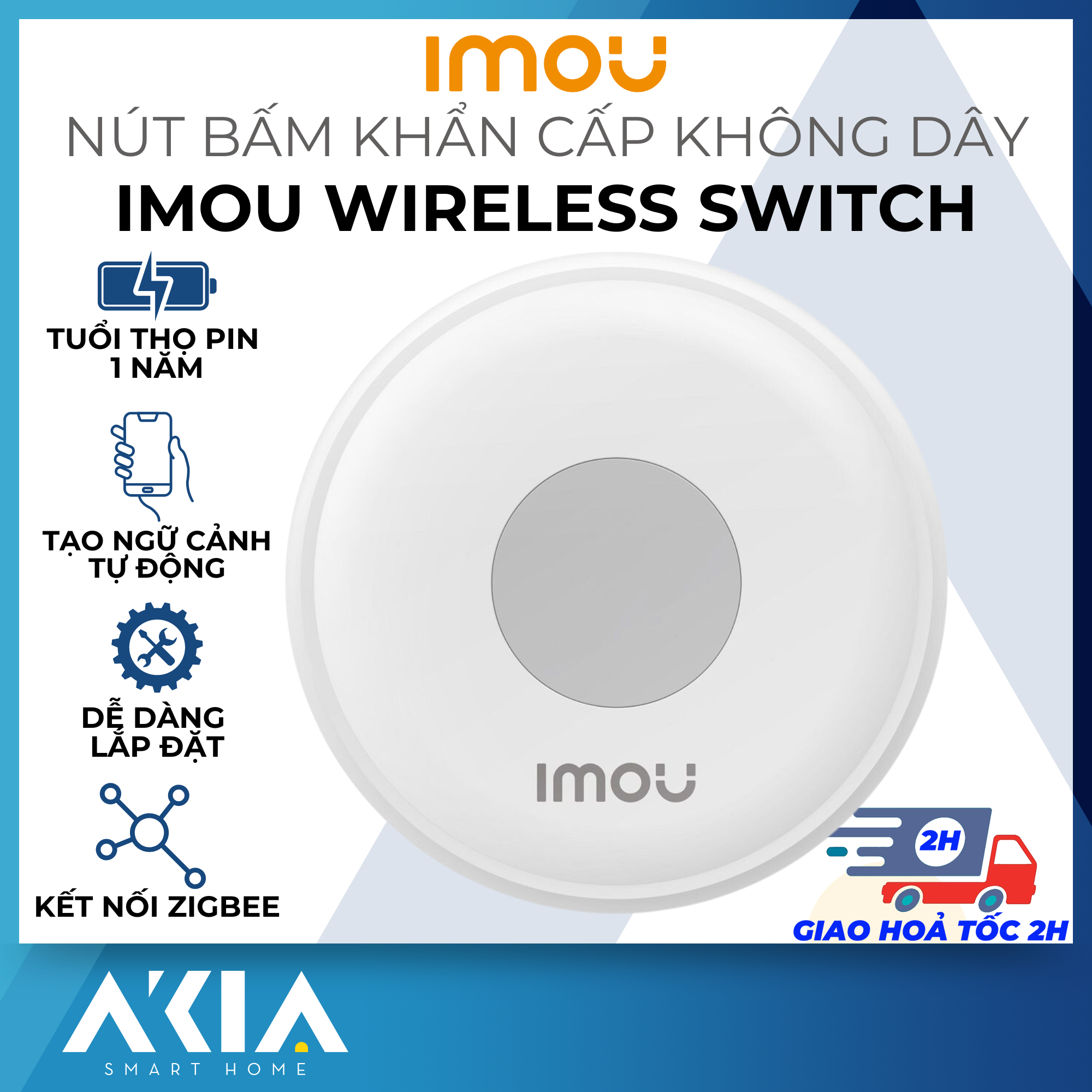 Nút bấm khẩn cấp không dây Imou ZE1 Wireless Switch - Hàng chính hãng
