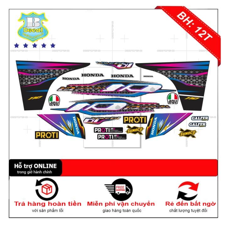 Tem rời dành cho wave a 2017 trắng tím