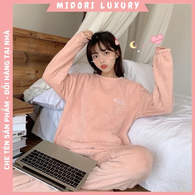 Bộ Nỉ Nhung Dài Tay, Bộ Quần Áo Lông Studio, Bộ Mặc Nhà Quảng Châu Vintage