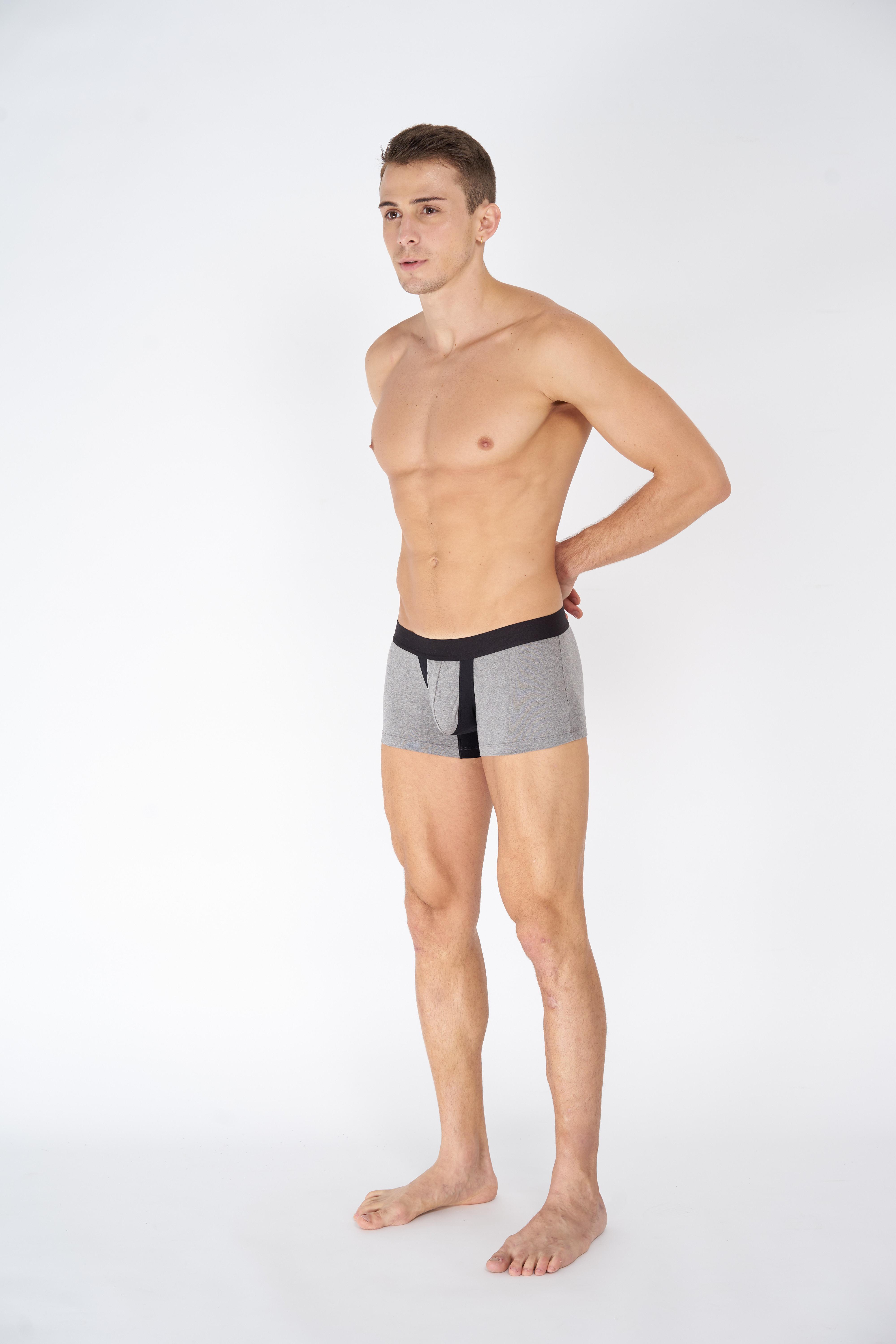Quần lót boxer nam văn phòng Hunk Xperience phối màu đen xám