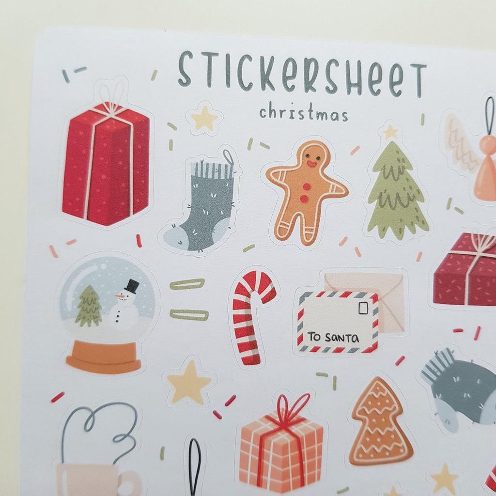 Sticker Sheet CHRISTMAS Chuyên dán sổ   Bullet Journal Stickers, Winter Stickers, Christmas Stickers, Gift Sticker - CẮT SẴN