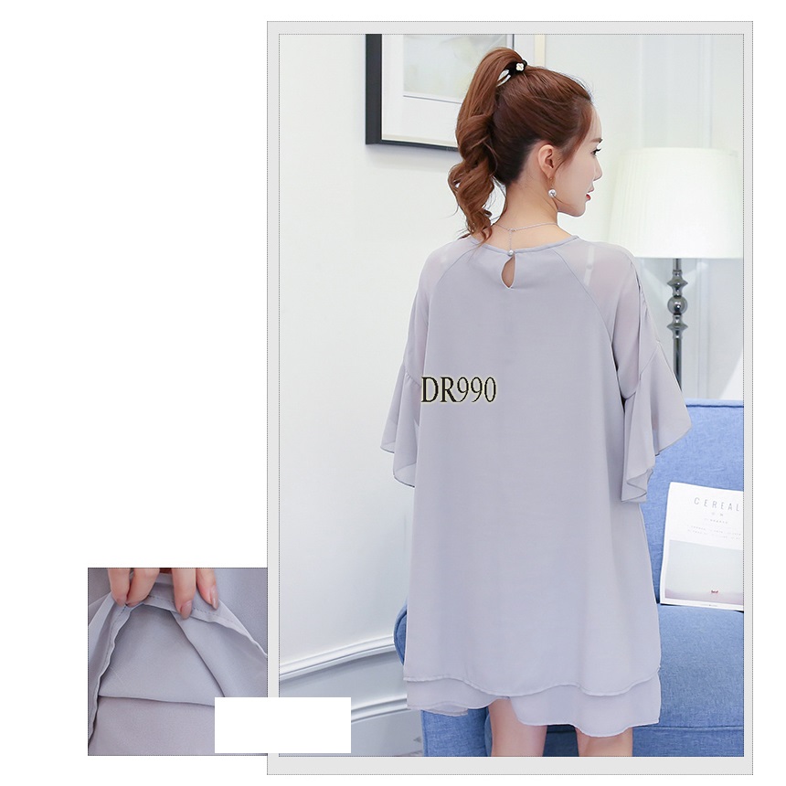 ĐẦM BẦU CHIFFON TẦNG TRẺ TRUNG DR990