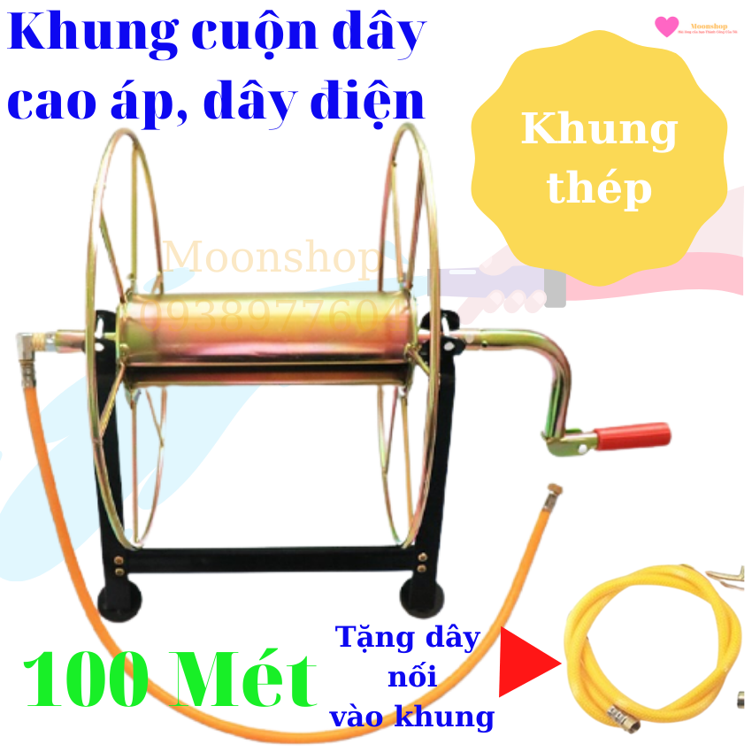 Rulo cuốn dây cao áp, dây rửa xe 100m, cuốn dây điện 1000m.