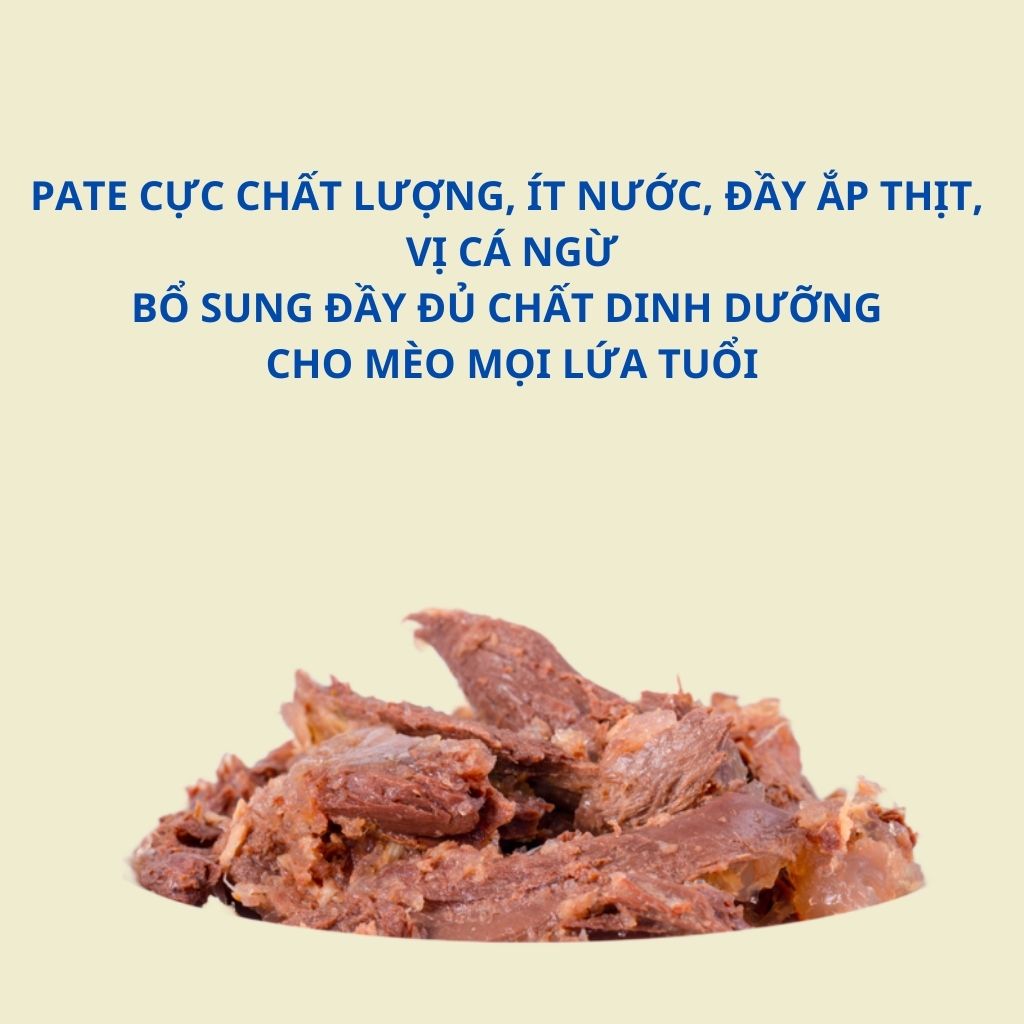 PATE hộp cho mèo CAT FOOD vị cá ngừ, hộp lớn 375g