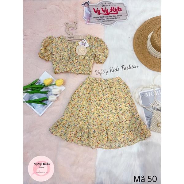 Set đồ bé gái, set bé gái chân váy hoa nhí thời trang VyVy Kids Fashion